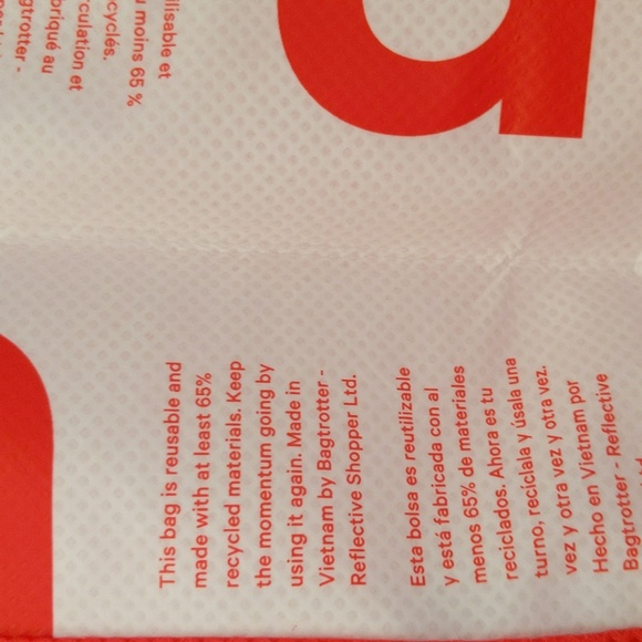 NEW BUNDLE of 2 Small Red & White  Lululemon Limited Edition Reusable Tote - Picture 5 of 6
